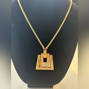 Vintage Monet Modernist Gold Tone Necklace​